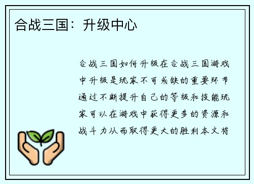 合战三国：升级中心